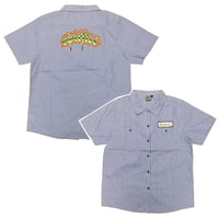 SPITFIRE WHEELS シャツ 半袖 スピットファイア　CHROME UENOM CUSTOM S/S WORK SHIRT （LIGHT BLUE）