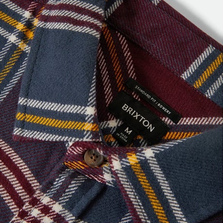 BRIXTON BOWERY シャツ 長袖 ブリクストン メンズ　BOWERY FLANNEL SHIRT （MOOD INDIGO/PORT/SAFFRON）