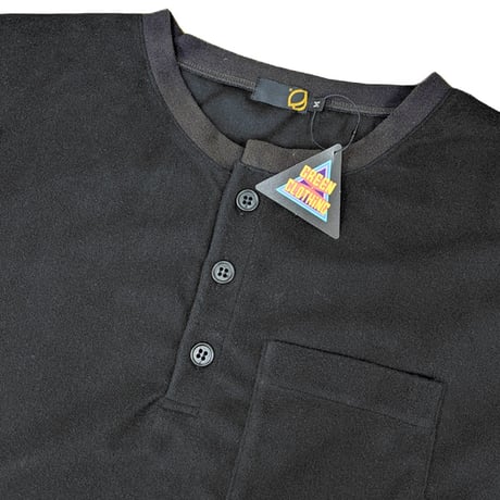 25-26 グリーンクロッシング インナー ヘンリーネック　GREEN CLOTHING LIGHT FLEECE HENLEY NECK  (BLACK/BROWN）