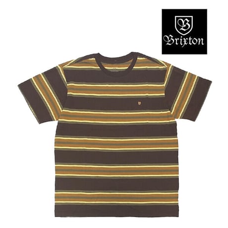 Tシャツ ブリクストン BRIXTON HILT SHIELD S/S KNIT TEE（DEEP BROWN/MEDAL BRONZE/MILITARY OLIVE）