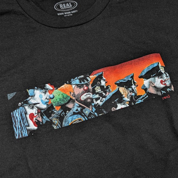 REAL SKATEBOARDS Tシャツ 半袖 リアル スケートボード 黒 REAL CLO