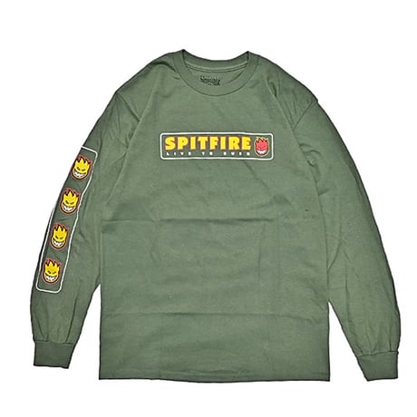SALE SPIT FIRE WHEELS Tシャツ 長袖 スピットファイア　LTB L/S TEE （MILITARY GREEN）