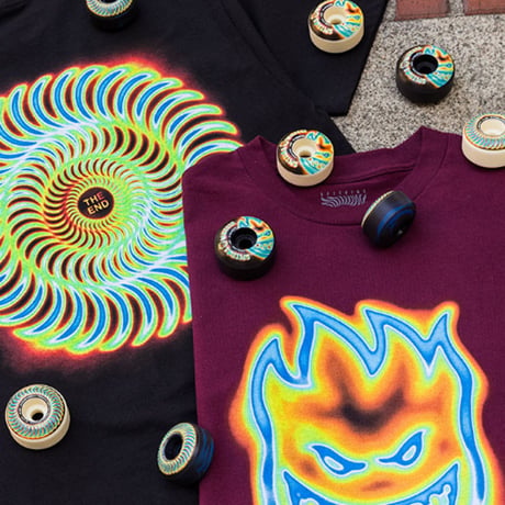 SPITFIRE WHEELS Tシャツ  半袖 黒 スピットファイア　SPIT FIRE RADIOACTIVE CLASSIC SWIRL S/S TEE (BLACK)