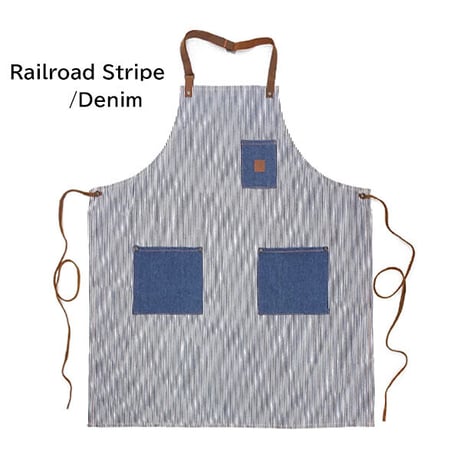 SALE BRIXTON エプロン ブリクストン　DONE PROPER APRON （Black Canvas　Railroad Stripe/Denim）