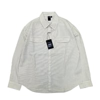 FORMER シャツ 長袖 サッカー フォーマー　FORMER BROADCAST SEERSUCKER LS SHIRT (BONE BLACK）
