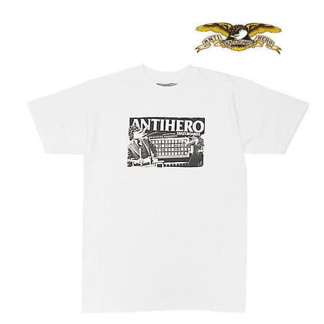 ANTIHERO SKATEBOARDS Tシャツ　ANTI HERO WHEEL OF ANTIHERO TEE （WHITE） 半袖 メンズ アンタイヒーロー