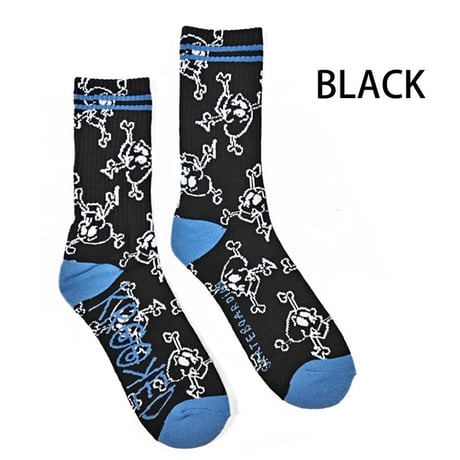 KROOKED ソックス クルキッド メンズ　KROOKED SKATEBOARDS SOCKS STYLE （CHARCOAL　BLACK　WHITE）