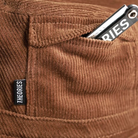 SALE THEORIES ハット バケットハット セオリーズ 茶色　THEORIES BLACK CORDUROY BUCKET HAT （RUM）