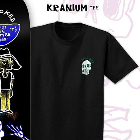 SALE KROOKED Tシャツ クルキッド 半袖 黒　KROOKED SKATEBOARDS KRANIUM S/S TEE （BLACK）
