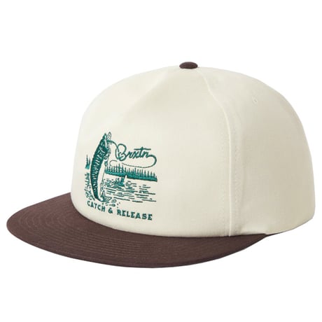 BRIXTON キャップ ブリクストン コットンキャップ CAP アイボリー　BRIXTON CATCH AND RELEASE HP SNAPBACK （OFF WHITE/BROWN）