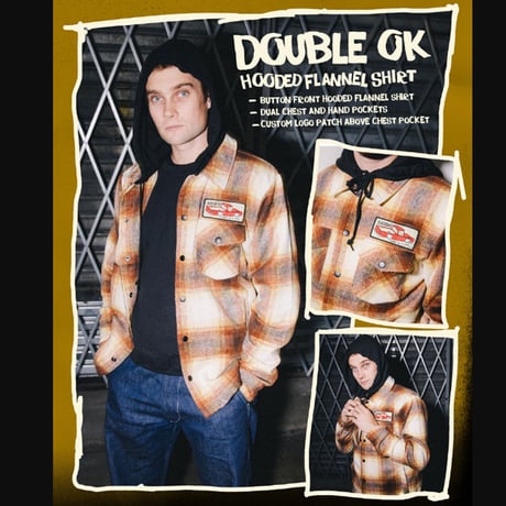 KROOKED ジャケット クルキッド　KROOKED SKATEBOARDS DOUBLE OK CUSTOM HOODED FLANNEL SHIRT （BROWN/TAN PLAID）