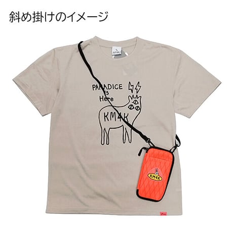 KM4K アクセサリーポーチ　KM4K BODY WALLET （ORANGE　GREEN　BLACK） ウォレット バッグ カモシカ ショルダーベルト付き