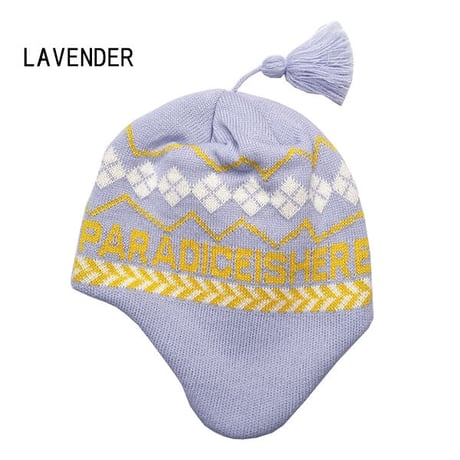 SALE イヤーフラップ ビーニー メンズ レディース カモシカ KM4K EAR FLAP BEANIE 8 （LAVENDER　BEIGE　MINT）