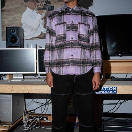SALE QUASI シャツジャケット パープル クワジ クワージー クアジ　QUASI SKATEBOARDS QUASI Ecco Flannel Shirt （Lavender）