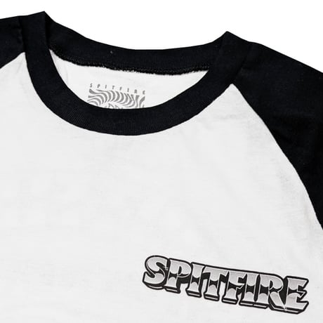 SPITFIRE WHEELS Tシャツ ７分袖 スピットファイア　BURNOUT 3/4 SLEEVE RAGLAN TEE （WHITE/BLACK）