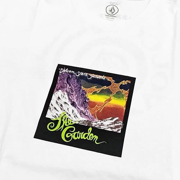【激レア】FACT ファクトVOLCOM コラボ 能面 お面 グッズ Tシャツ VOLCOM ボルコム Tシャツ 半袖 白 メンズ VOLCOM ENTERTAINMENT