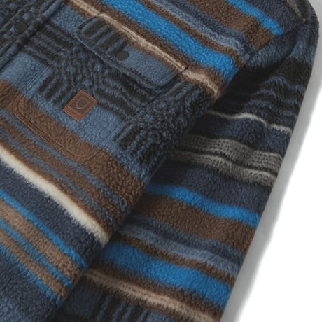 BRIXTON BOWERY シャツ 長袖 ブリクストン ボーダー　BOWERY L/S ARCTIC STRETCH FLEECE （MOOD INDIGO BLANKET STRIPE）