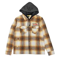 KROOKED ジャケット クルキッド　KROOKED SKATEBOARDS DOUBLE OK CUSTOM HOODED FLANNEL SHIRT （BROWN/TAN PLAID）