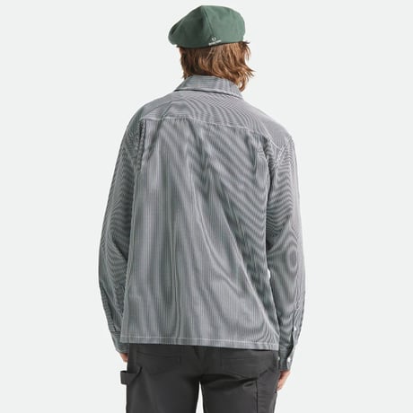BRIXTON シャツ 長袖 ブリクストン メンズ　JOURNEY LW L/S WVN SHIRT （NAVY/WHITE STRIPE）