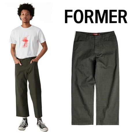 SALE FORMER パンツ メンズ フォーマー　FORMER AG SKATE SLACK PANT  （CHECK/CHAR） SALE