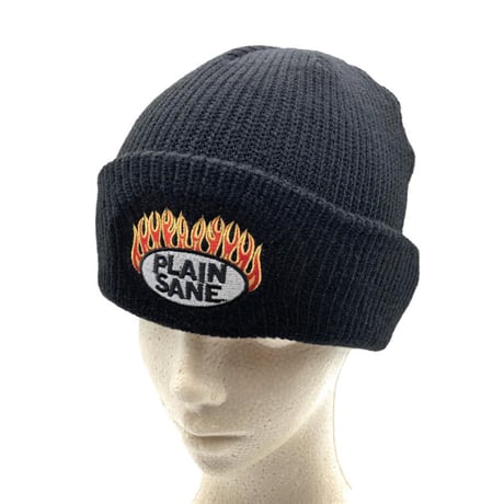 PLAINSANE FLAME BEANIE（BLACK　CHEST NUT BROWN）  スノーボード  ニット帽 ビーニー プレインセイン PLAIN SANE