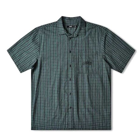 FORMER シャツ 半袖 フォーマー グリーン系 チェック　MANNERS CHECK SS SHIRT（RIVER）