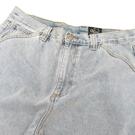 KROOKED デニム パンツ クルキッド　KROOKED SKATEBOARDS KOFFIN CARPENTER PANTS （BLEACHED DENIM）