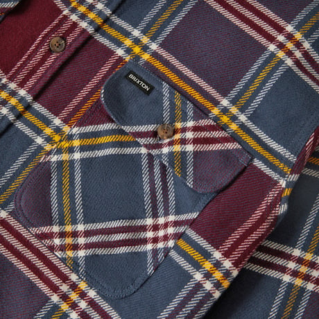 BRIXTON BOWERY シャツ 長袖 ブリクストン メンズ　BOWERY FLANNEL SHIRT （MOOD INDIGO/PORT/SAFFRON）