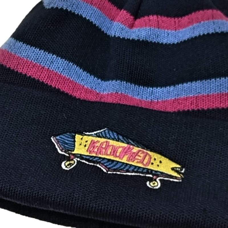 KROOKED ビーニー ネイビー クルキッド KROOKED SKATEBOARDS BOR
