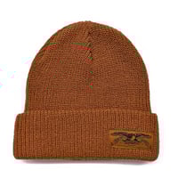 SALE ANTIHERO SKATEBOARDS ビーニー 茶色 アンタイヒーロー　ANTI HERO STOCK EAGLE LABEL CUFF BEANIE（BROWN）