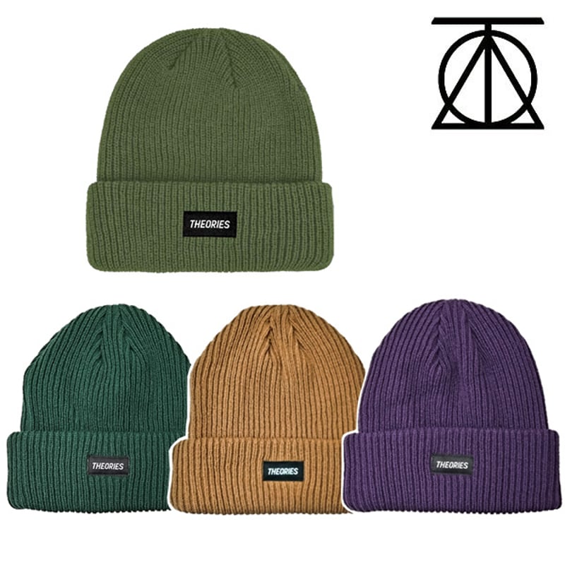 SALE THEORIES ビーニー THEORIES STAMP LABEL Rib K