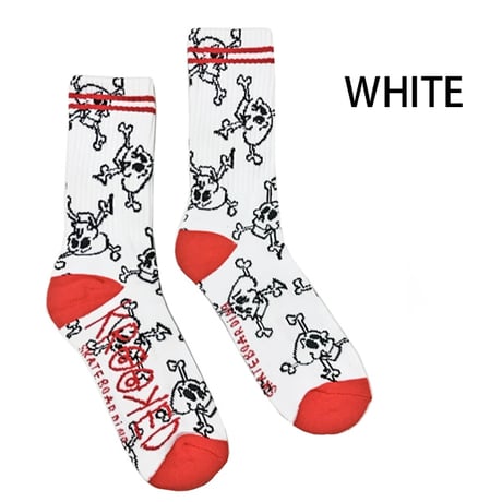 KROOKED ソックス クルキッド メンズ　KROOKED SKATEBOARDS SOCKS STYLE （CHARCOAL　BLACK　WHITE）