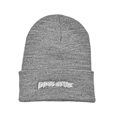 FUCKING AWESOME ファッキンオーサム ビーニー　LITTLE STAMP EMBROIDERED BEANIE （GREY HEATHER）