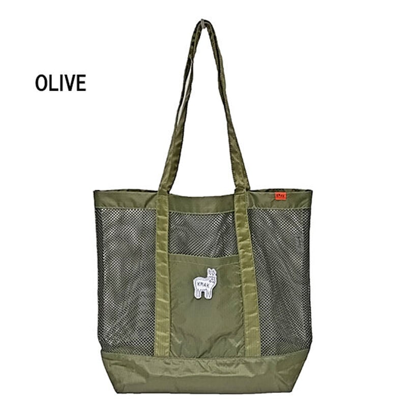 KM4 バッグ KM4K ONSEN TOTE BAG （BEIGE OLIVE）メッシュ ト
