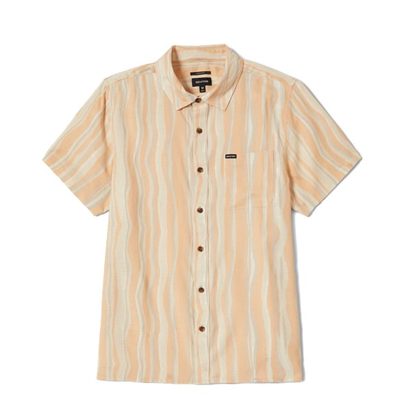 BRIXTON シャツ 半袖 ブリクストン メンズ オレンジ系 CRU SLUB