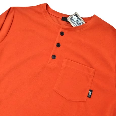 SALE 23-24 GREENCLOTHING グリーンクロッシング インナー ヘンリーネック　GREEN CLOTHING LIGHT FLEECE HENLEY NECK  (ORANGE）