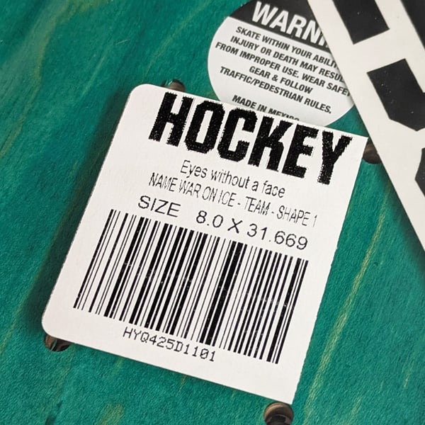 HOCKEY SKATEBOARDS DECK ホッケー デッキ 8.0インチ War On