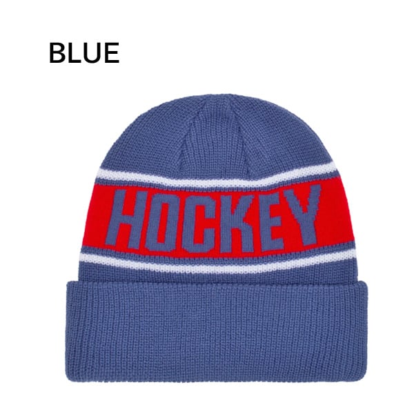 HOCKEY ビーニー　HOCKEY SKATEBOARD HOCKEY STRIPE BEANIE （MUSTARD　BLUE）ホッケー ニット帽