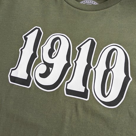 1910 9teenten Tシャツ ロンT　1910 OG Font L/S T-Shirt （Military Green） 長袖 ナインティーン テン