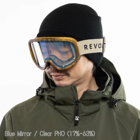 25-26 ゴーグル リボルト スノーボード SUPER LIGHT FRAME Matte 山吹 Wood R26YAM 調光レンズ