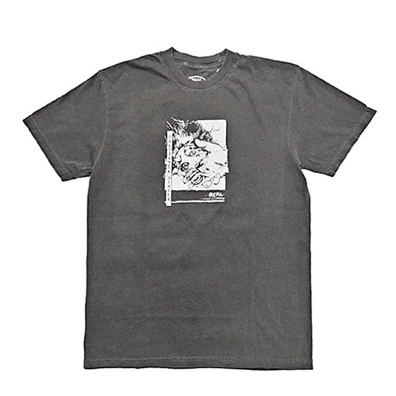 REAL SKATEBOARDS Tシャツ 半袖 リアル グレー Obedience Deni