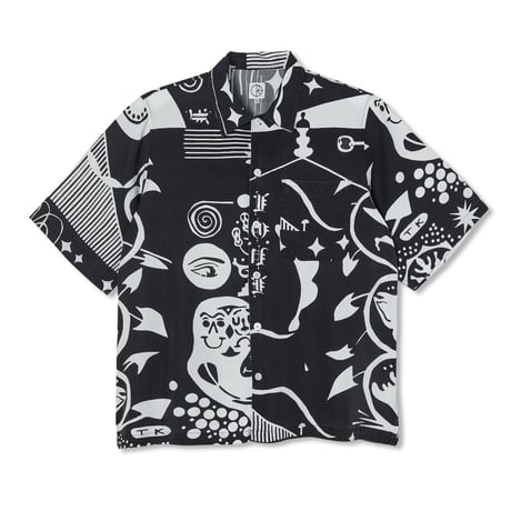 SALE POLAR SKATE CO シャツ 半袖 ポーラー　SPIRAL SHIRT （BLACK / WHITE）