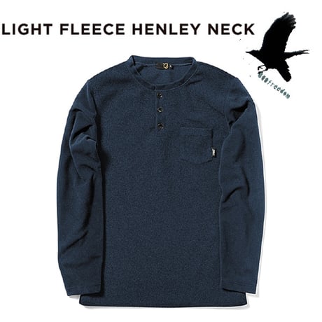 24-25 グリーンクロッシング インナー ヘンリーネック　GREEN CLOTHING LIGHT FLEECE HENLEY NECK  (NAVY）