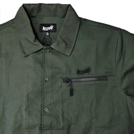 SALE WELCOME SKATEBOARDS シャツ ウェルカム 半袖　ALTAR EMBROIDERED RIPSTOP WORK SHIRT (IVY） 半袖 ウェルカム