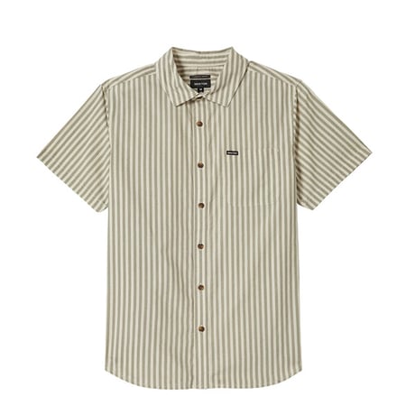 BRIXTON シャツ 半袖 ブリクストン メンズ グリーンＸベージュ　CHARTER PRINT S/S WVN SHIRT