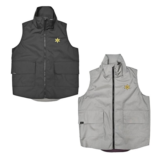 PLAINSANE SHERIFF VEST （BLACK CLAYON GRAY) スノー