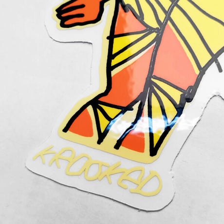 KROOKED ステッカー クルキッド　KROOKED SKATEBOARDS RON ALLEN STICKER （ORANGE）  シール クルキッド アクセサリー