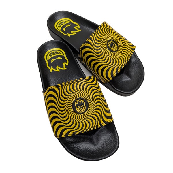 29cm新品 SPITFIRE サンダルイエロー ブラック 海外正規品 BEAMS（ビームス）SPITFIRE / BIGHEAD SWIRL SLIDE SANDAL