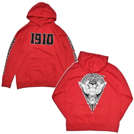 1910 9teenten パーカー　1910 EAGLES DARE HOODY （RED） MHD012302 フードスウェット ナインティーン テン