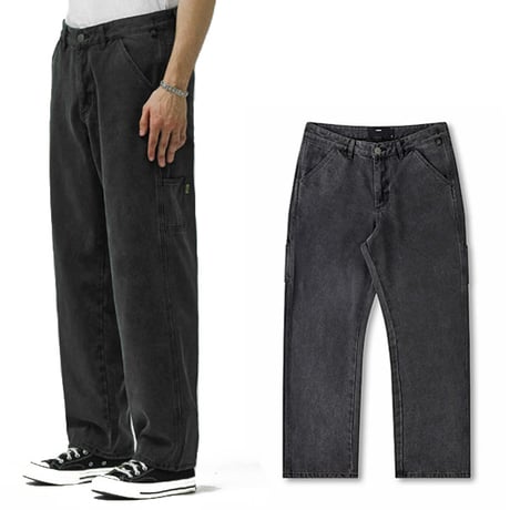 FORMER パンツ ディステンド フォーマー メンズ　FORMER VT DISTEND DENIM CARPENTER PANT （WASHED BLACK）